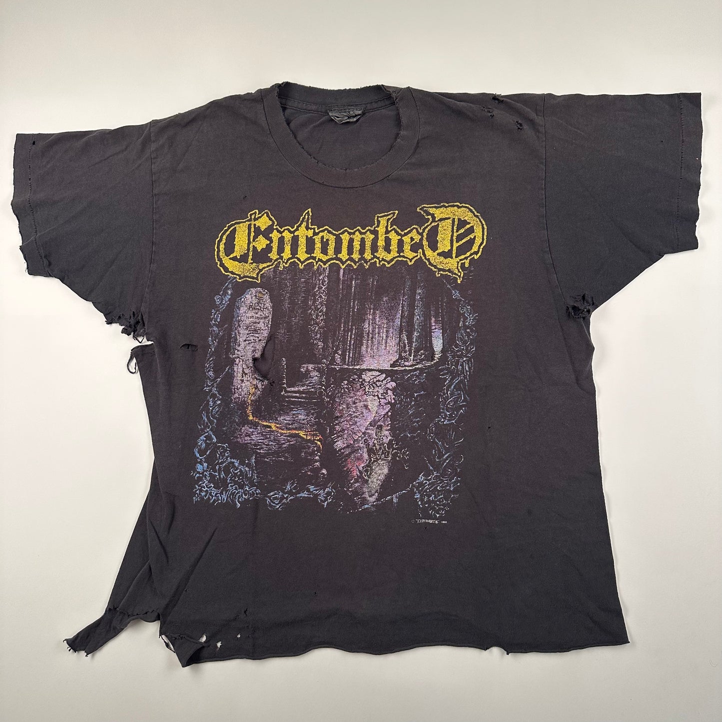 Vintage 1990 Entombed Shirt XL Left Hand Path