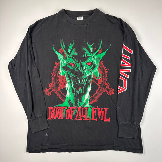 Vintage 1988 Slayer Long Sleeve Shirt Large Root Of All Evil