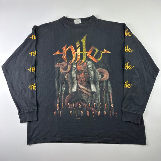 Vintage 2001 Nile Long Sleeve Shirt XL Black Seeds Of Vengeance