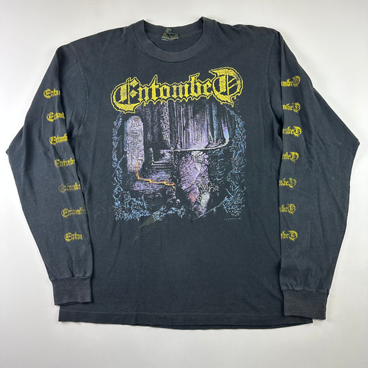 Vintage 1990 Entombed Long Sleeve Shirt Large Left Hand Path