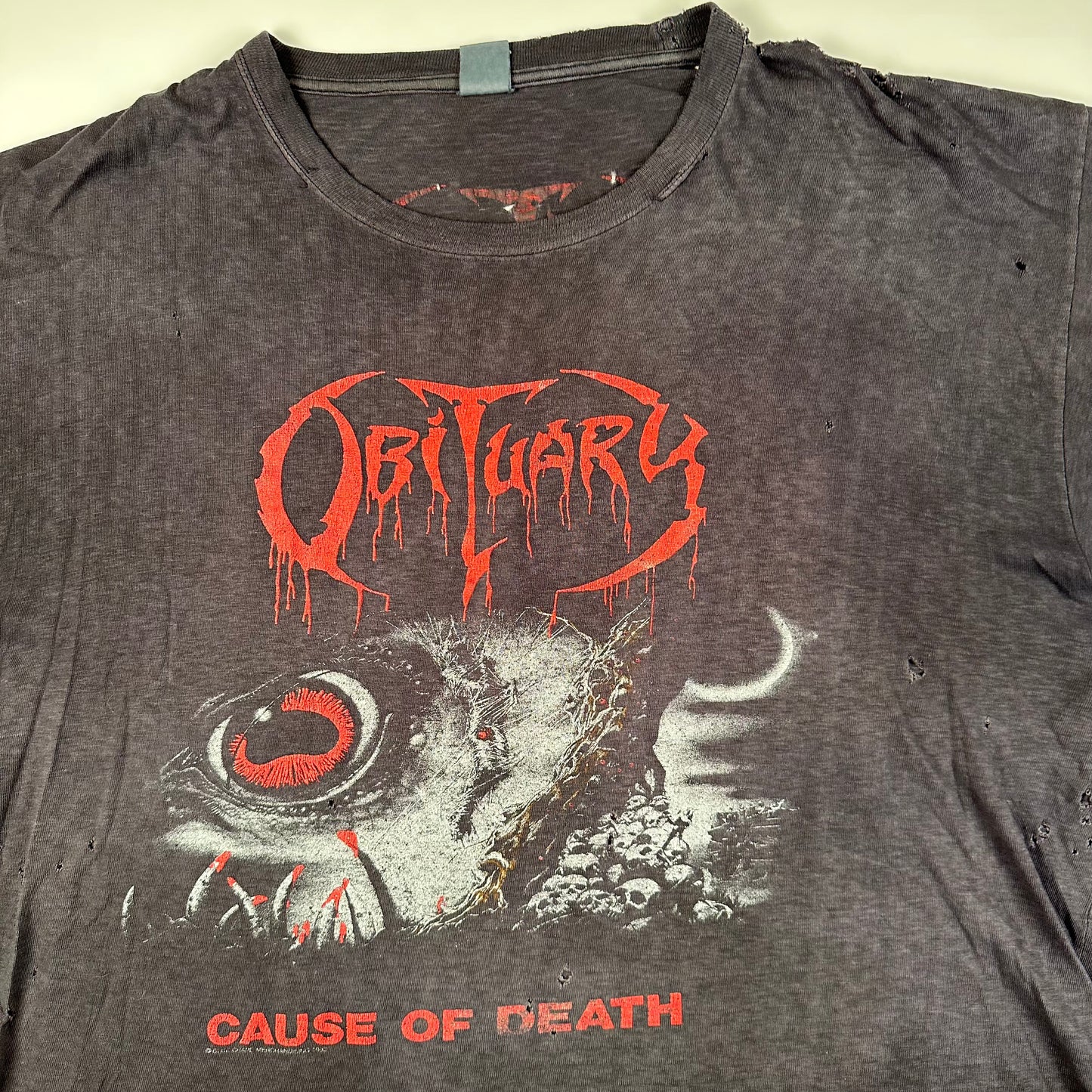 Vintage 1990 Obituary Shirt XXL Cause Of Death