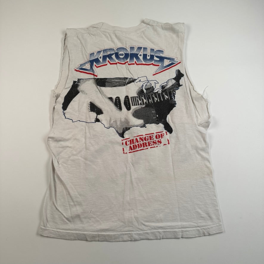 Vintage 1986 Krokus Sleeveless Shirt Medium Change Of Address