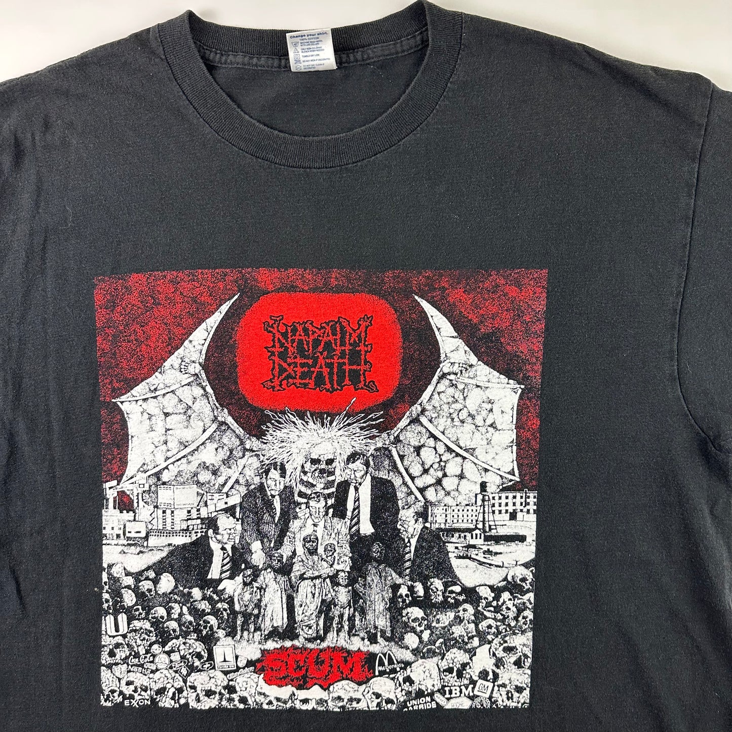 Vintage 90s Napalm Death Shirt XL Scum