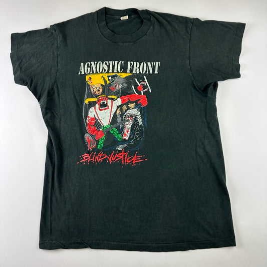 Vintage 1990 Agnostic Front Shirt XL Blind Justice