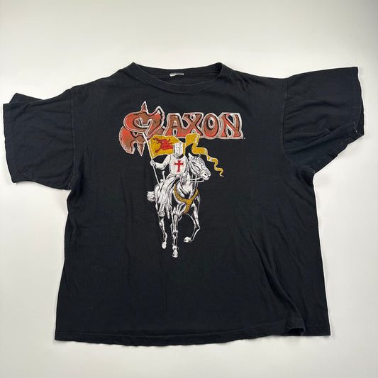 Vintage 1984 Saxon Shirt Medium World Crusader