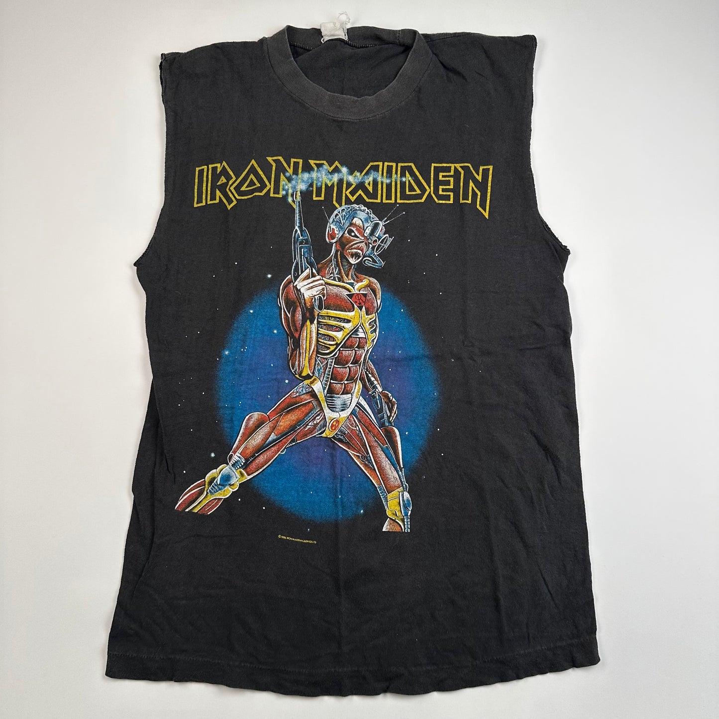 Vintage 1986 Iron Maiden Sleeveless Shirt Medium Somewhere In Time