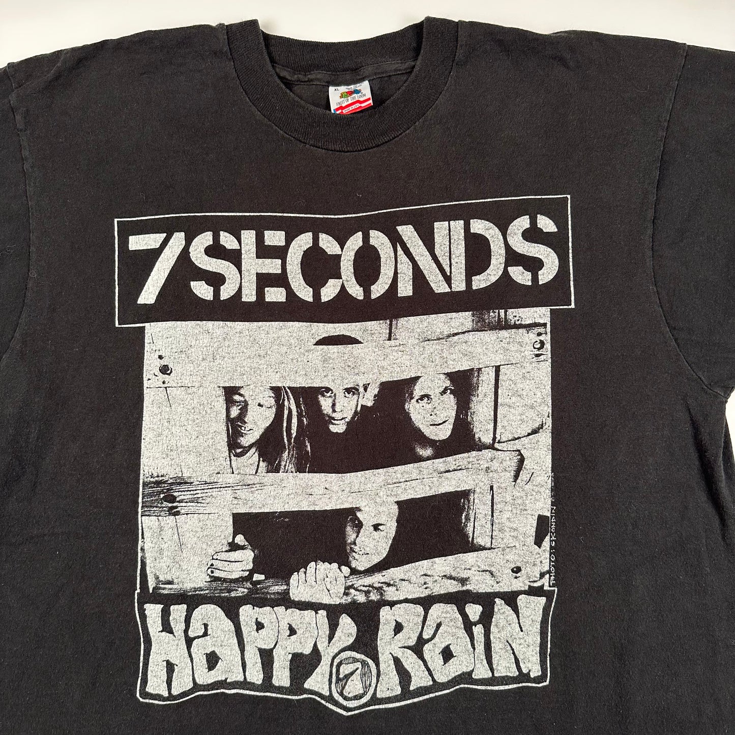 Vintage 1991 7 Seconds Shirt XL Happy Rain