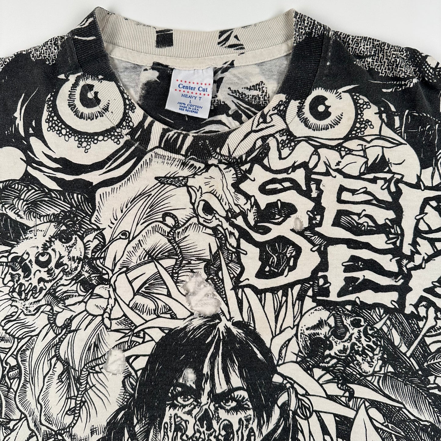 Vintage 90s Septic Death Shirt Large Pushead All Over Print