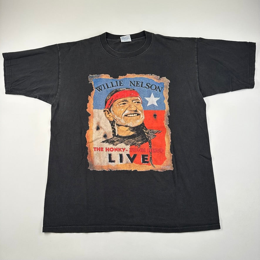 Vintage 90s Willie Nelson Shirt XL The Honky Tonk Hero