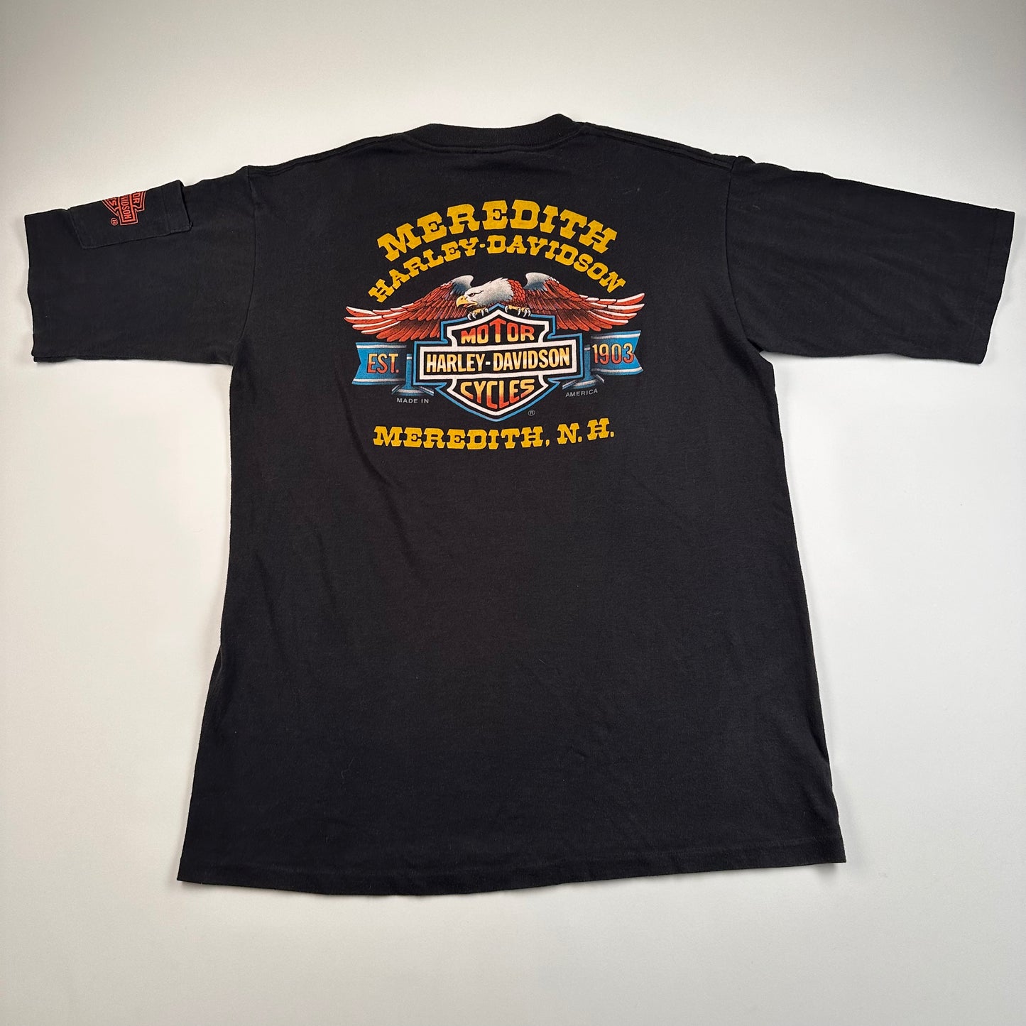 Vintage 80s Harley Davidson Shirt XL 3D Emblem Born Wild