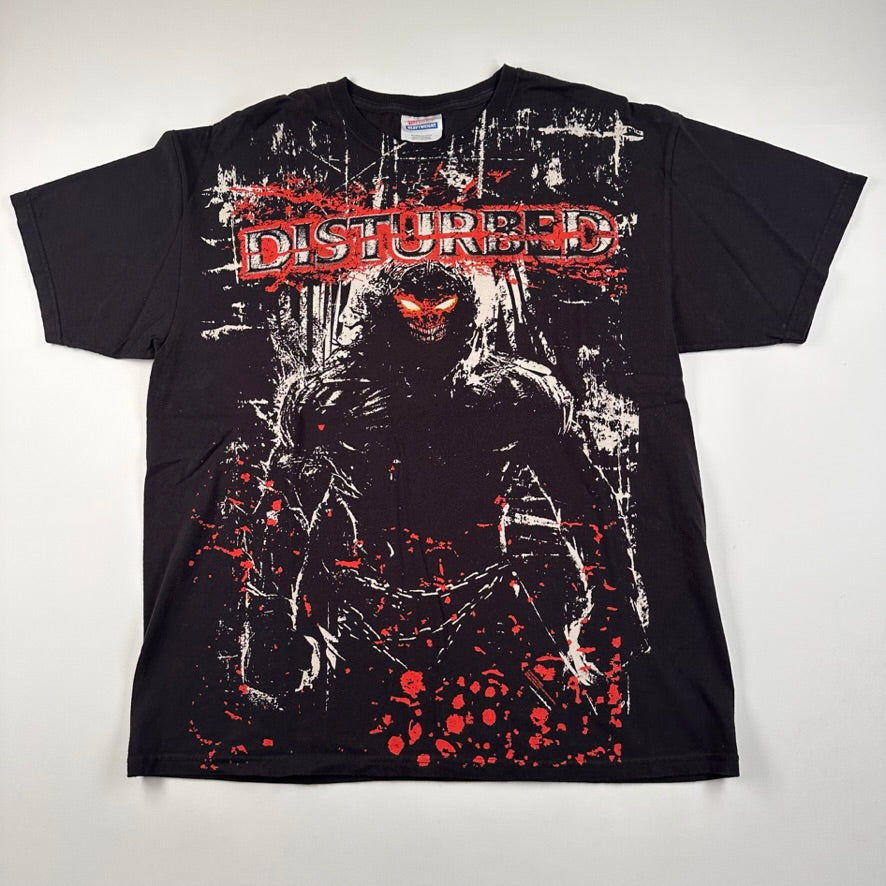 Vintage 2000s Disturbed Shirt Large All Over Print