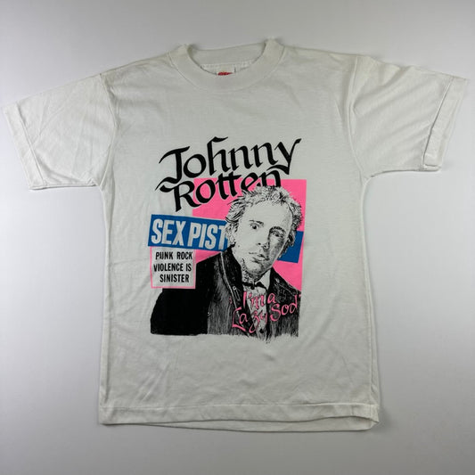 Vintage 80s Johnny Rotten Shirt Medium I'm a Lazy Sod Sex Pistols