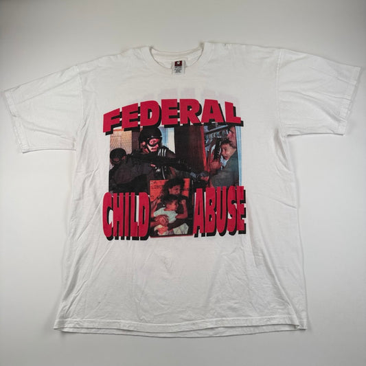 Vintage 90s Federal Child Abuse Shirt XL Elián González