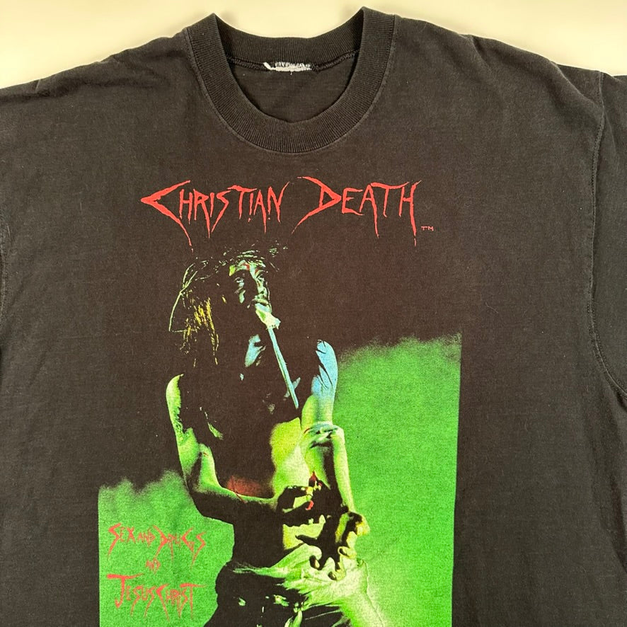 Vintage 90s Christian Death Shirt XL Sex And Drugs