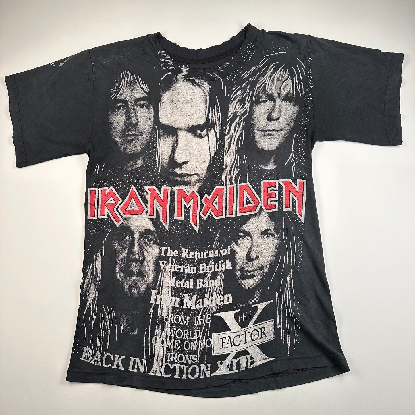 Vintage 90s Iron Maiden Shirt Large All Over Print