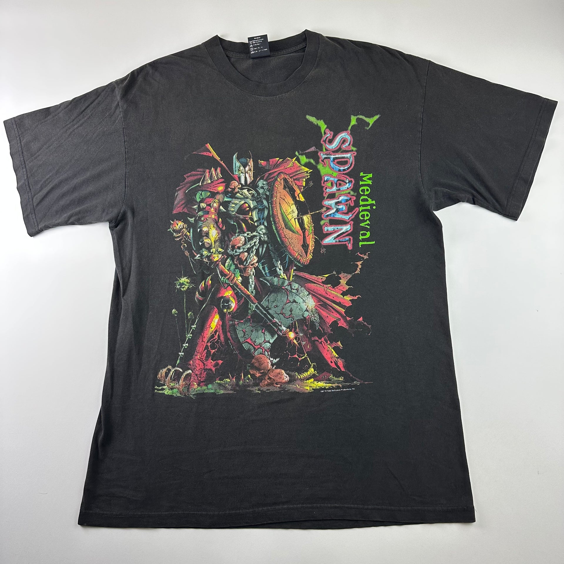 Medieval Spawn スポーン 90sヴィンテージTシャツ アメコミ 90s SPAWN スポーン Tシャツ L 黒 シングルステッチ アメコミ
