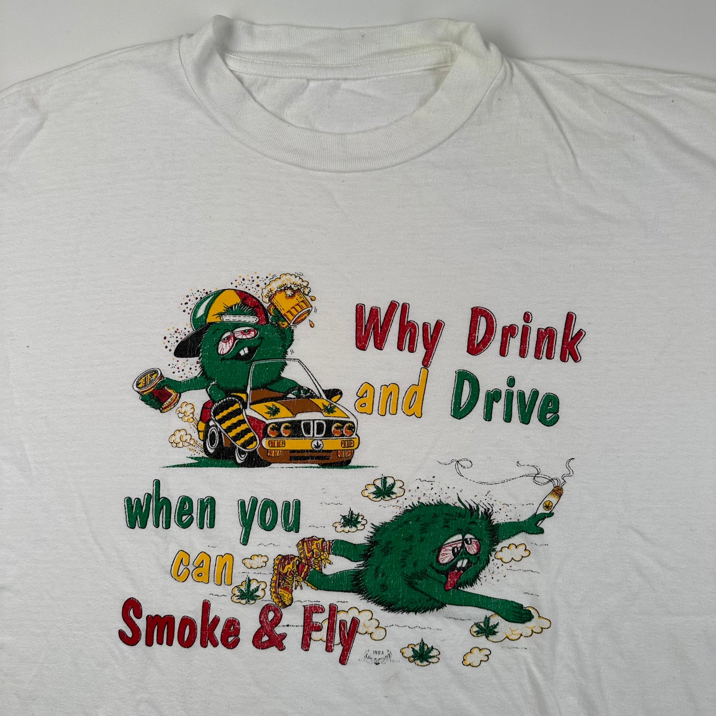 Vintage 90s Why Drink And Drive Shirt XL Smoke & Fly