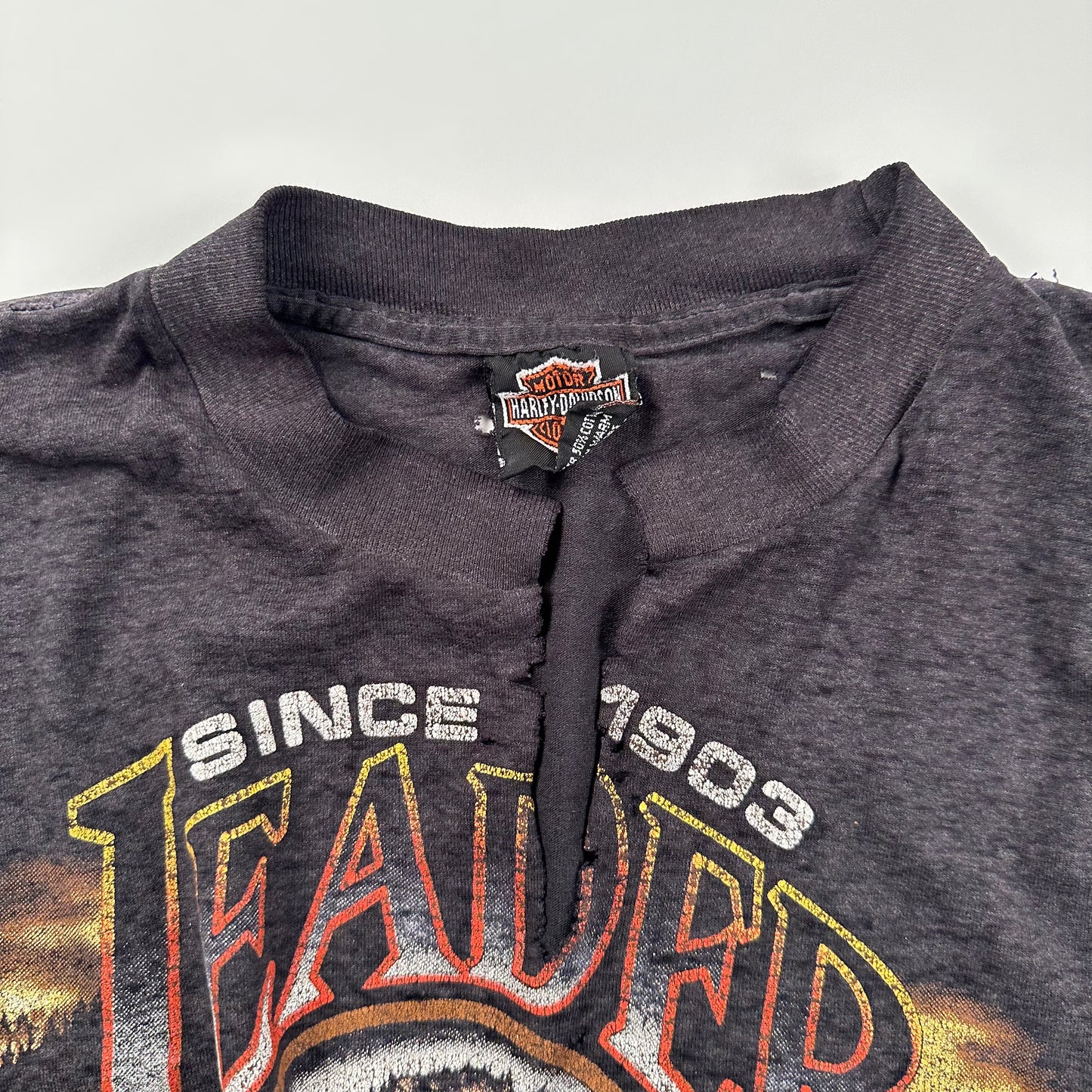 Vintage 1990 Harley Davidson Shirt XL 3D Emblem Leader Of The Pack