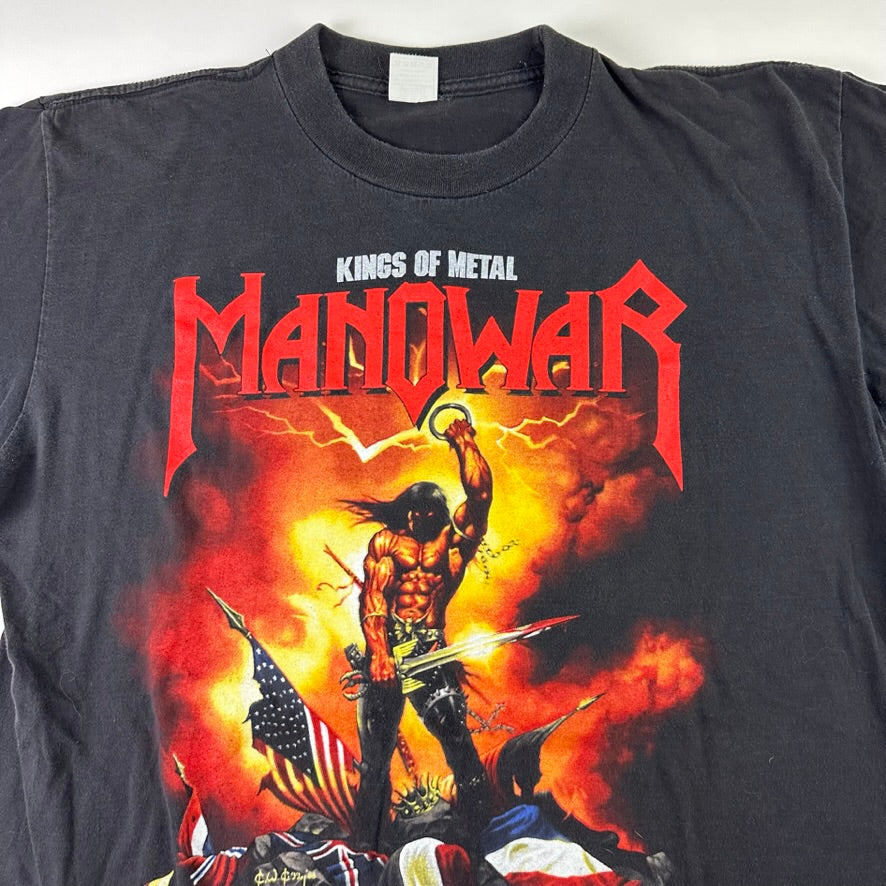 Vintage 90s Manowar Shirt XL Kings Of Metal