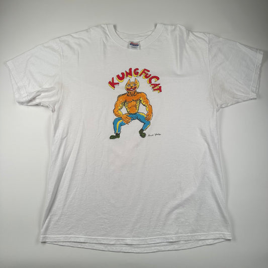 Vintage 2000s Daniel Johnston Shirt XL Kung Fu Cat