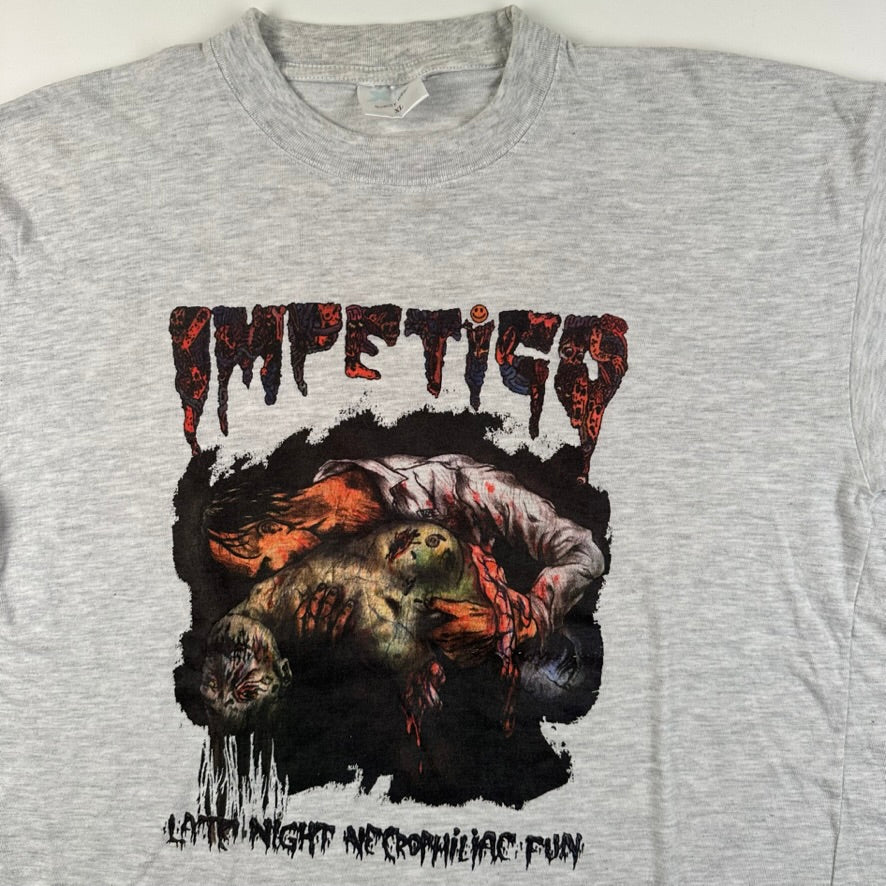 Vintage 90s Impetigo Shirt XL Late Night Necrophiliac Fun