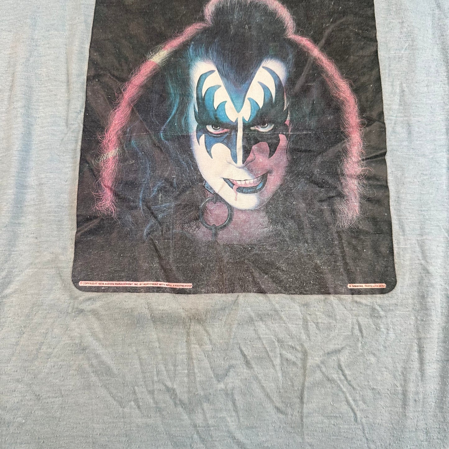 Vintage 70s Kiss Gene Simmons Shirt XL