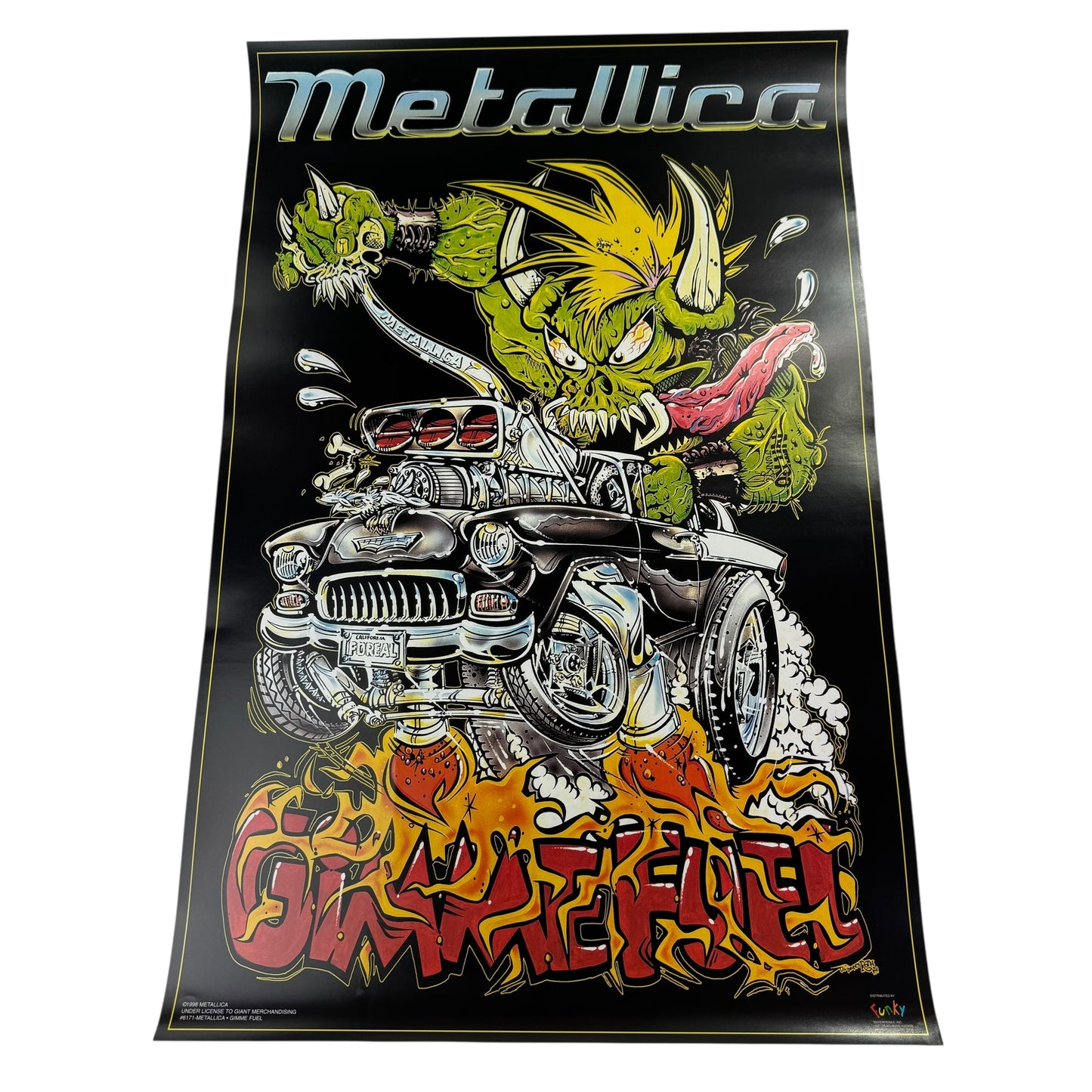 Vintage 1998 Metallica Poster Gimme Fuel
