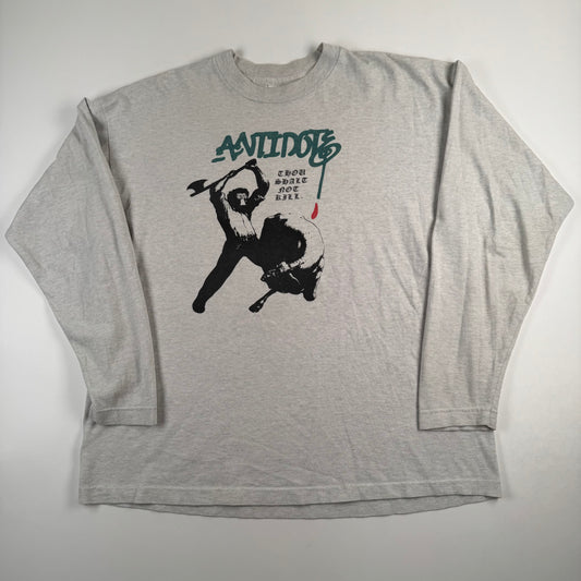 Vintage 90s Antidote Long Sleeve Shirt XL Thou Shall Not Kill