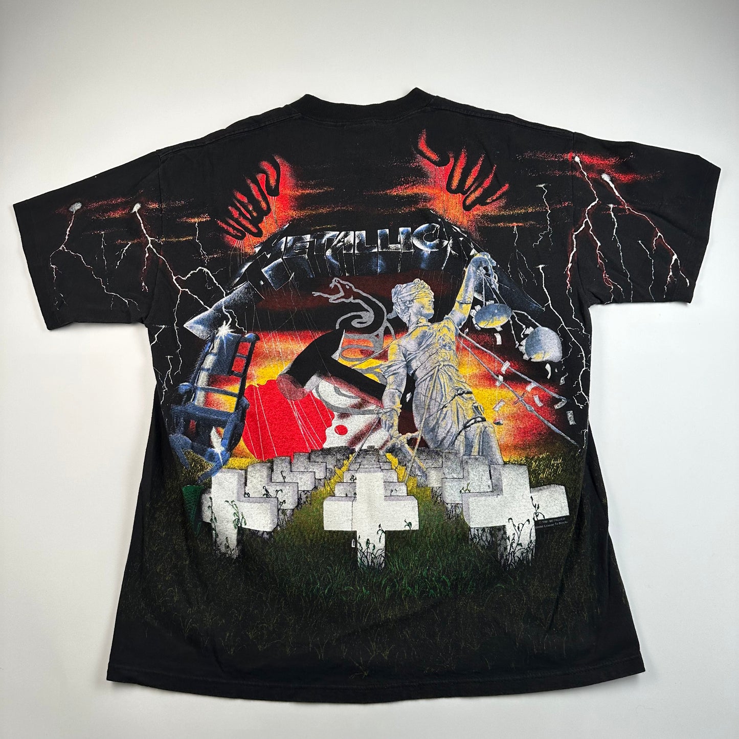 Vintage 1991 Metallica Shirt XL All Over Print