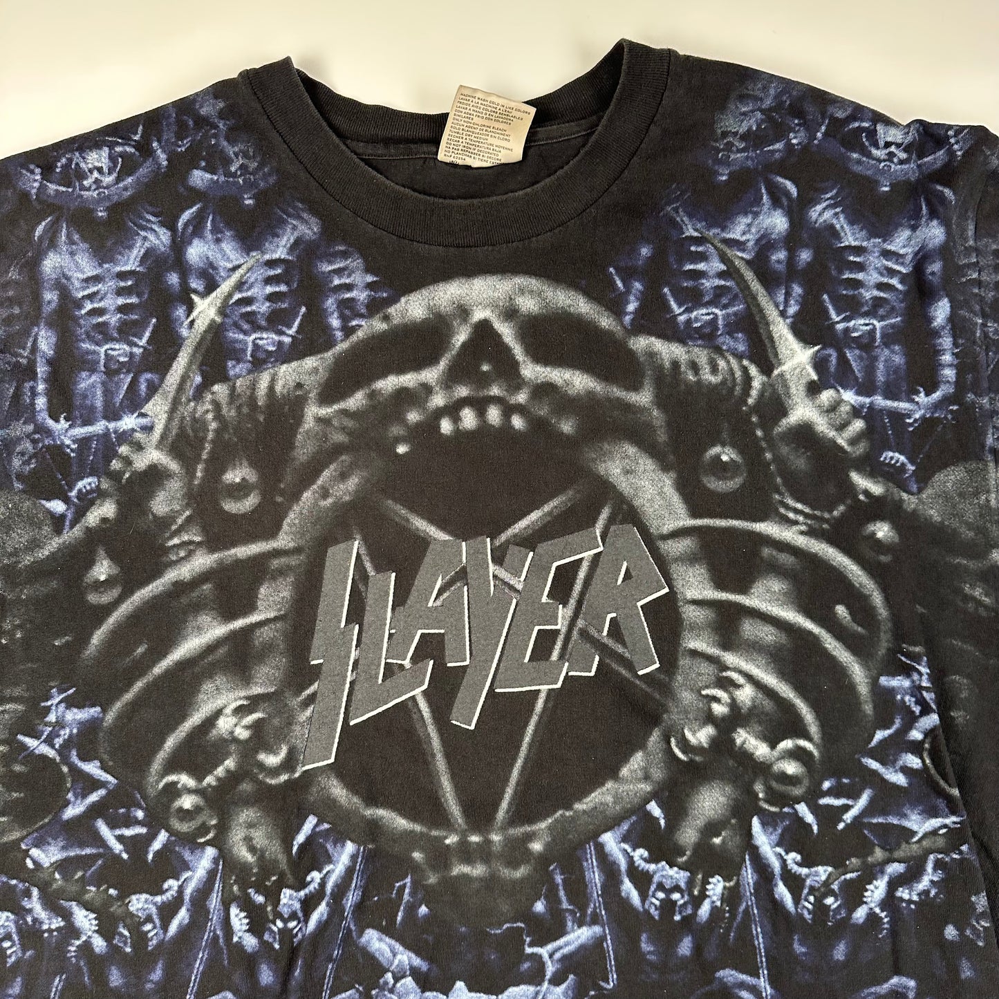 Vintage 90s Slayer Shirt XL All Over Print