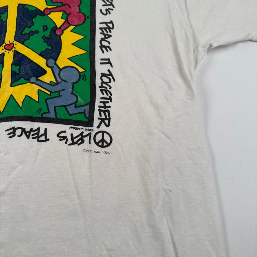 Vintage 1993 Keith Haring Shirt XL Let's Peace It Together