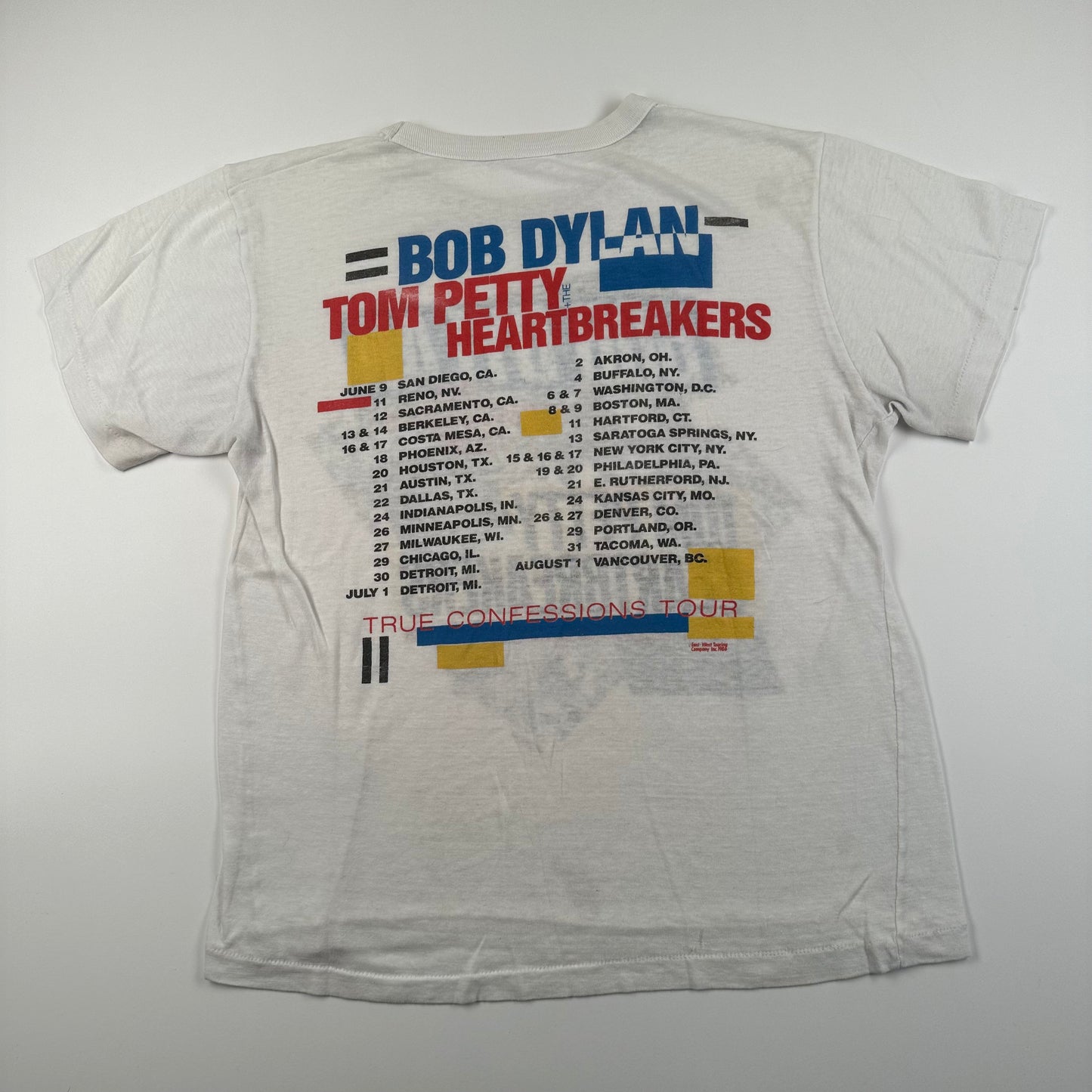 Vintage 1986 Bob Dylan Tom Petty Shirt Medium True Confessions