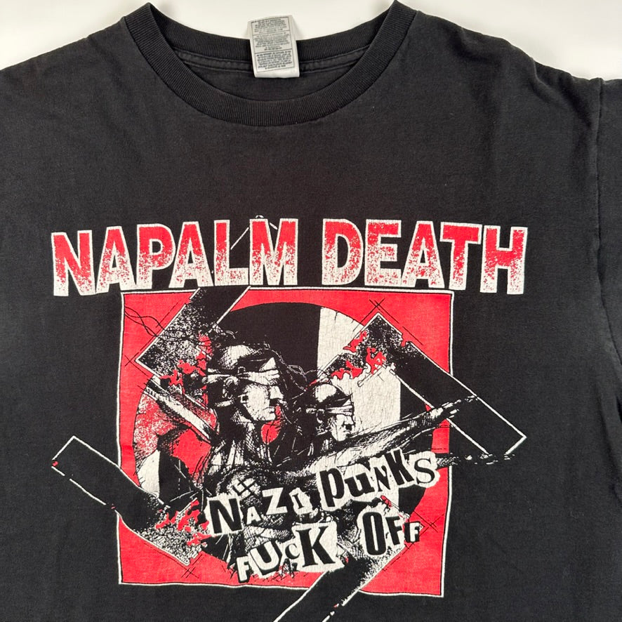 Vintage 90s Napalm Death Shirt XL Nazi Punks F*ck Off