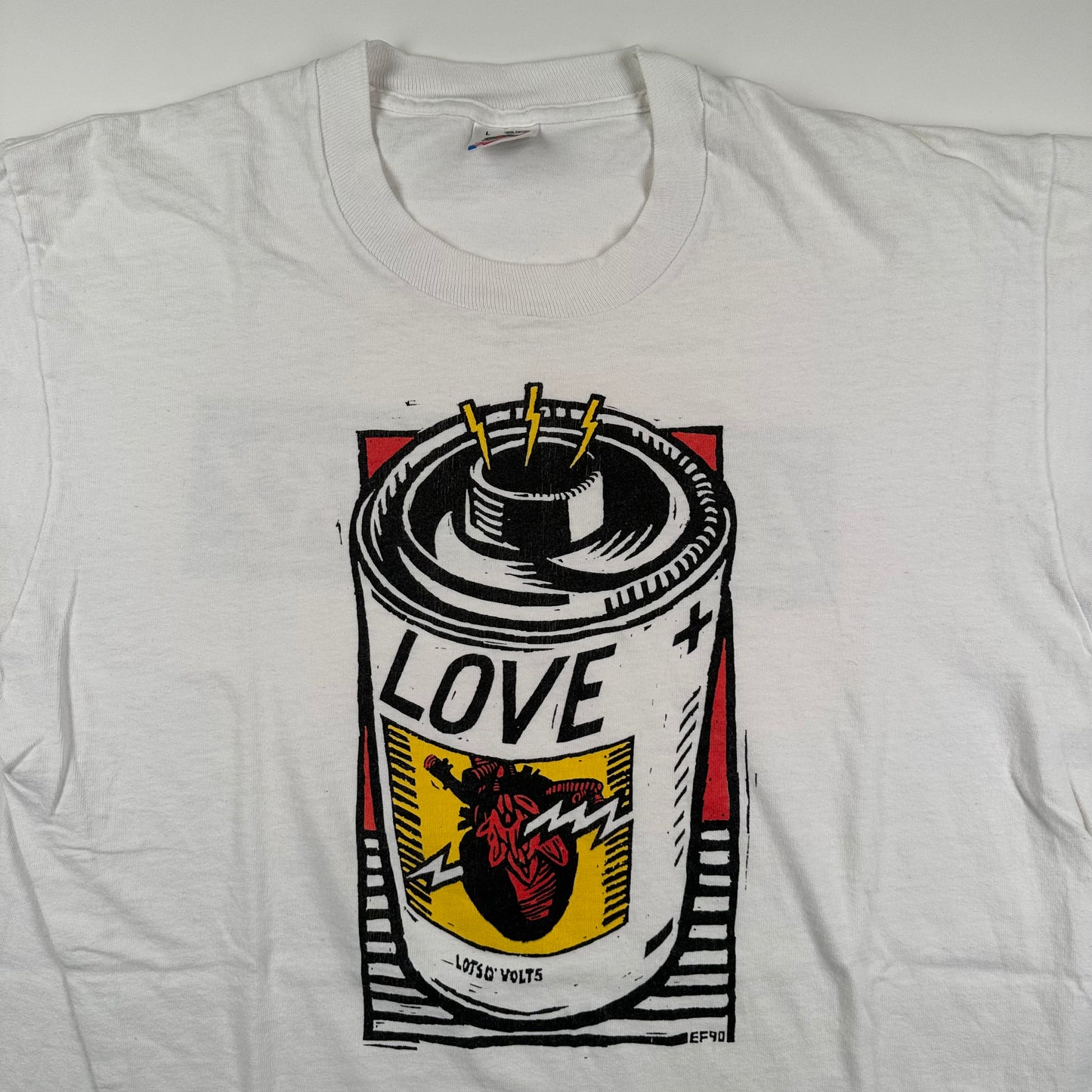 Vintage 90s Love Battery Shirt Large