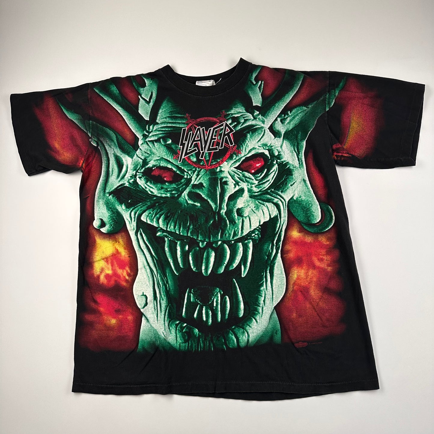 Vintage 90s Slayer Shirt XL All Over Print