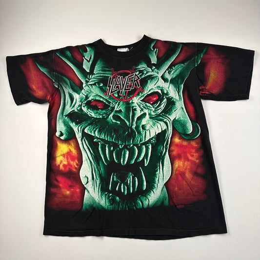 Vintage 90s Slayer Shirt XL All Over Print