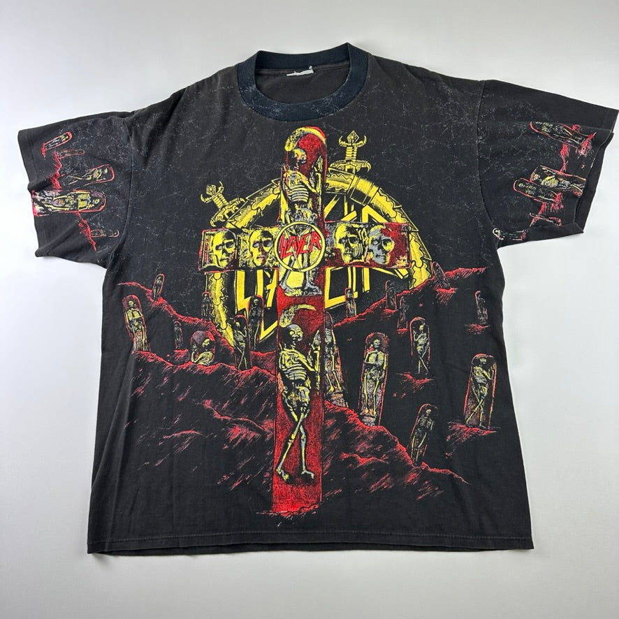 Vintage 1991 Slayer Shirt XL All Over Print