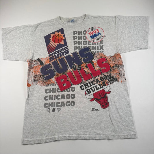 Vintage 1993 Bulls vs Suns Shirt XL NBA Finals All Over Print