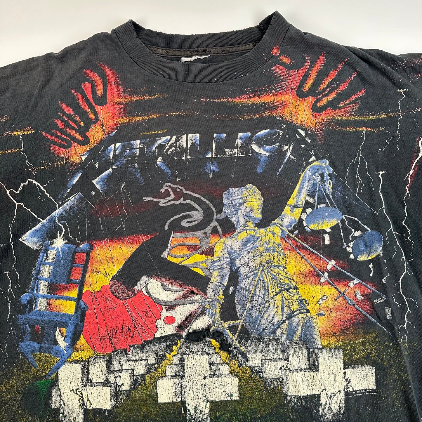 Vintage 1991 Metallica Shirt Large All Over Print