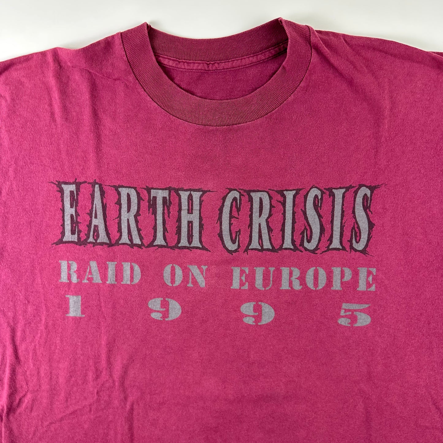 Vintage 1995 Earth Crisis Shirt XL Raid On Europe