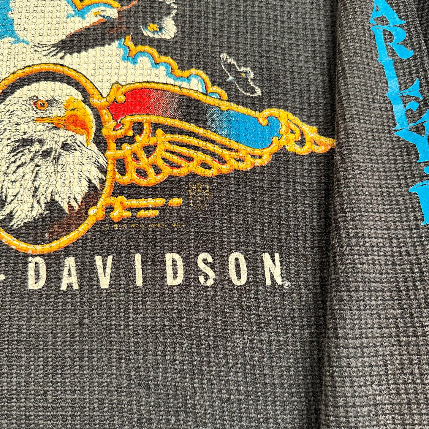 Vintage 80s Harley Davidson Thermal Shirt Large