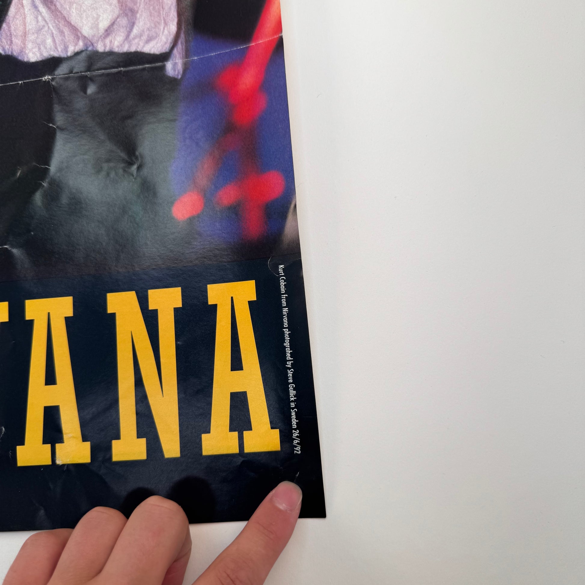 Vintage 90s Nirvana Poster Kurt Cobain