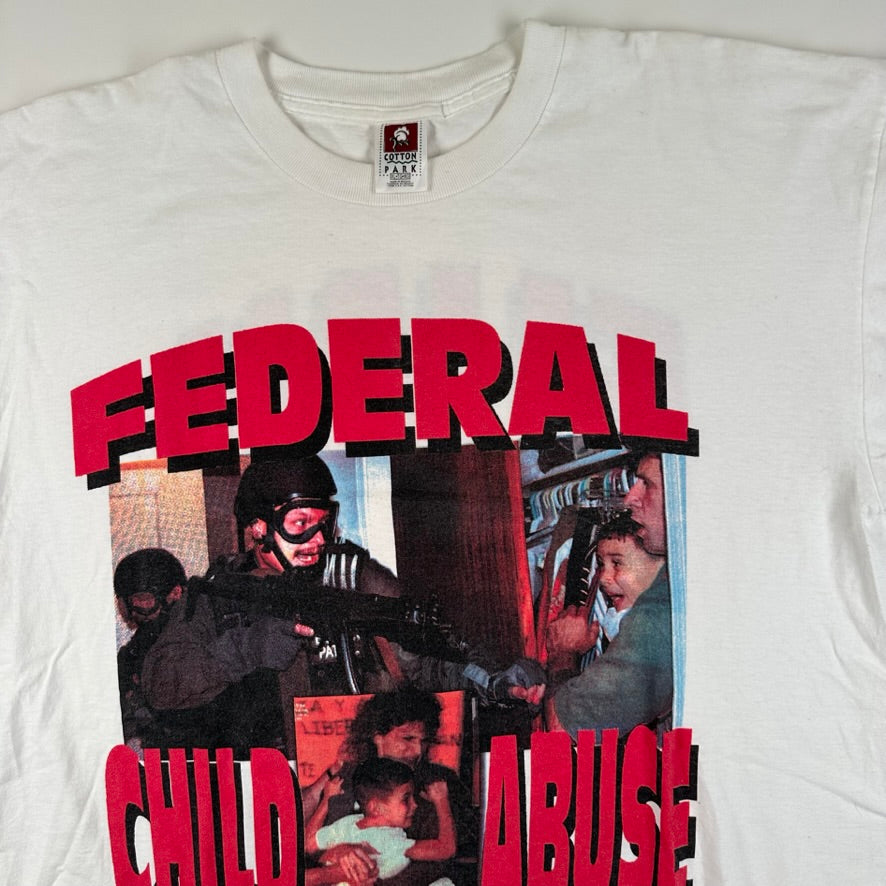 Vintage 90s Federal Child Abuse Shirt XL Elián González