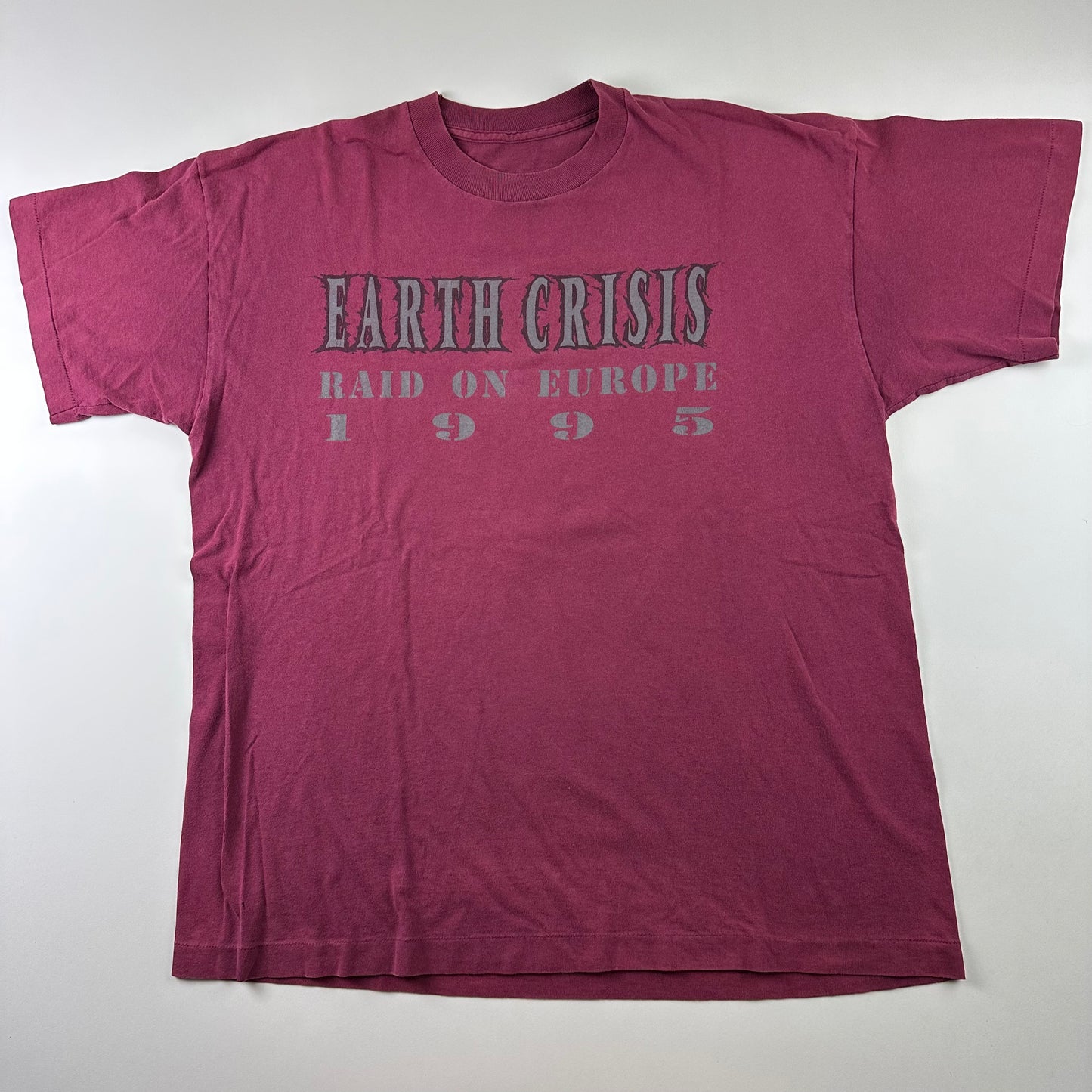 Vintage 1995 Earth Crisis Shirt XL Raid On Europe