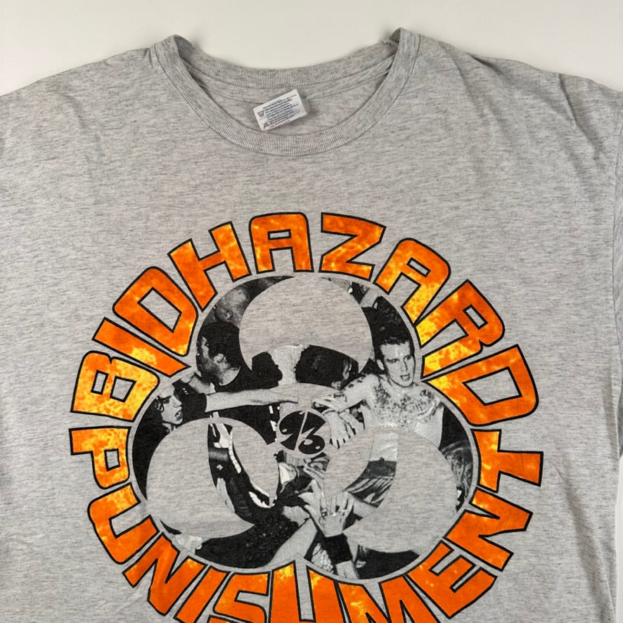 Vintage 1993 Biohazard Shirt XL Punishment Euro Discipline