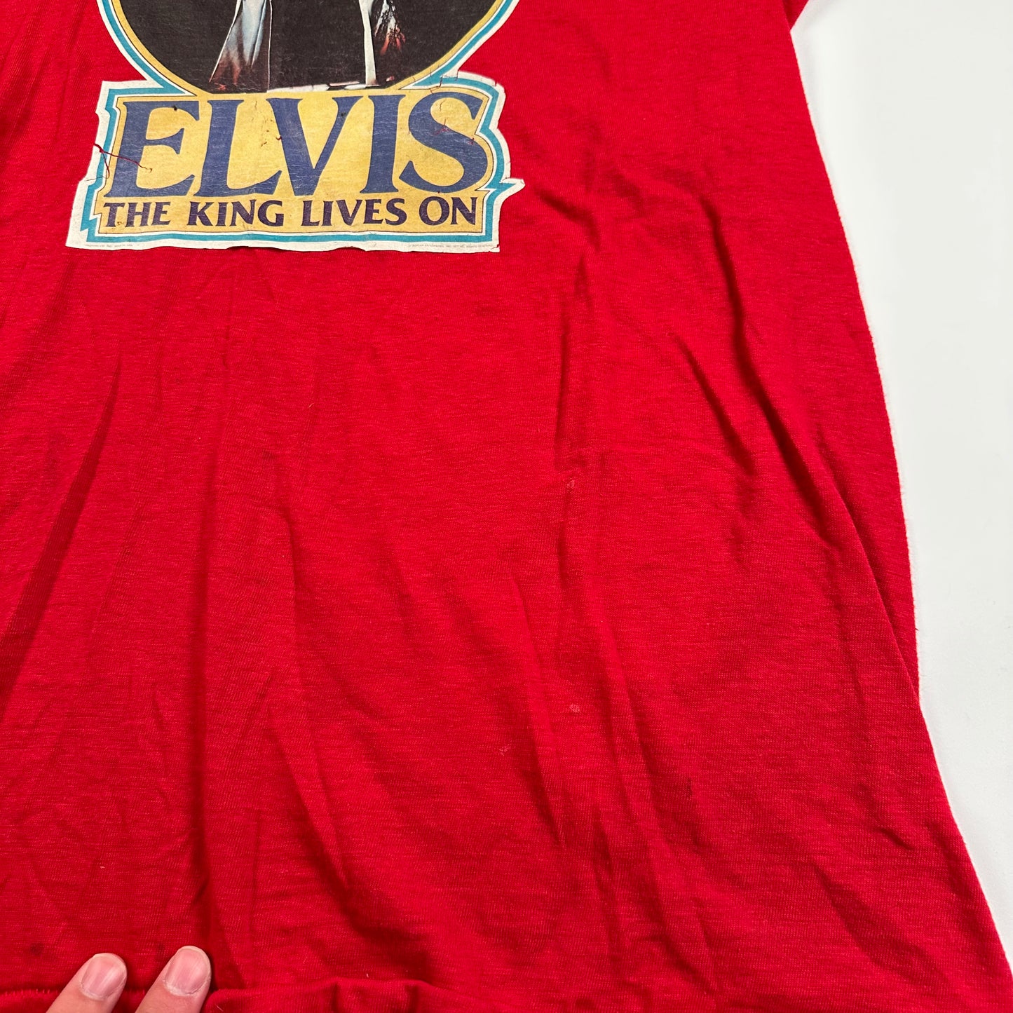 Vintage 70s Elvis Presley Shirt Large The King Lives On