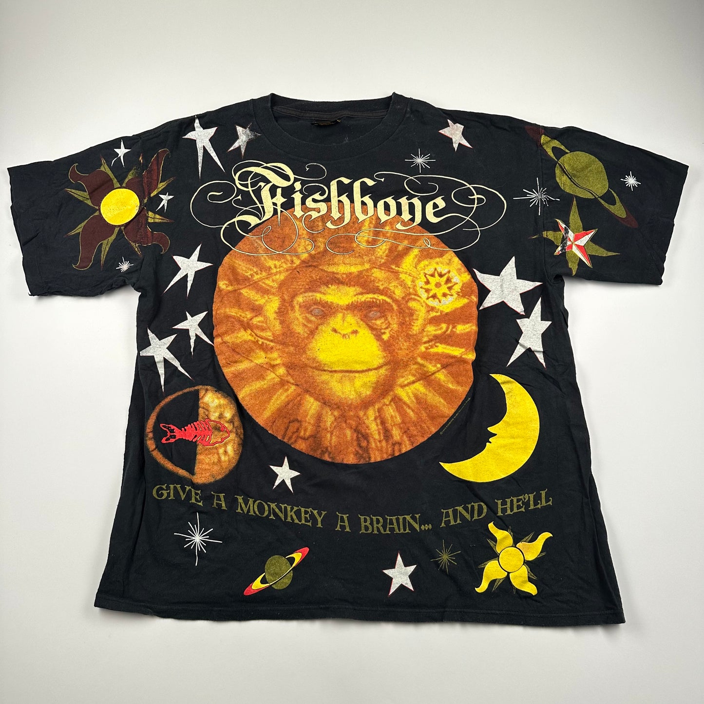 Vintage 1993 Fishbone Shirt XL Give A Monkey All Over Print