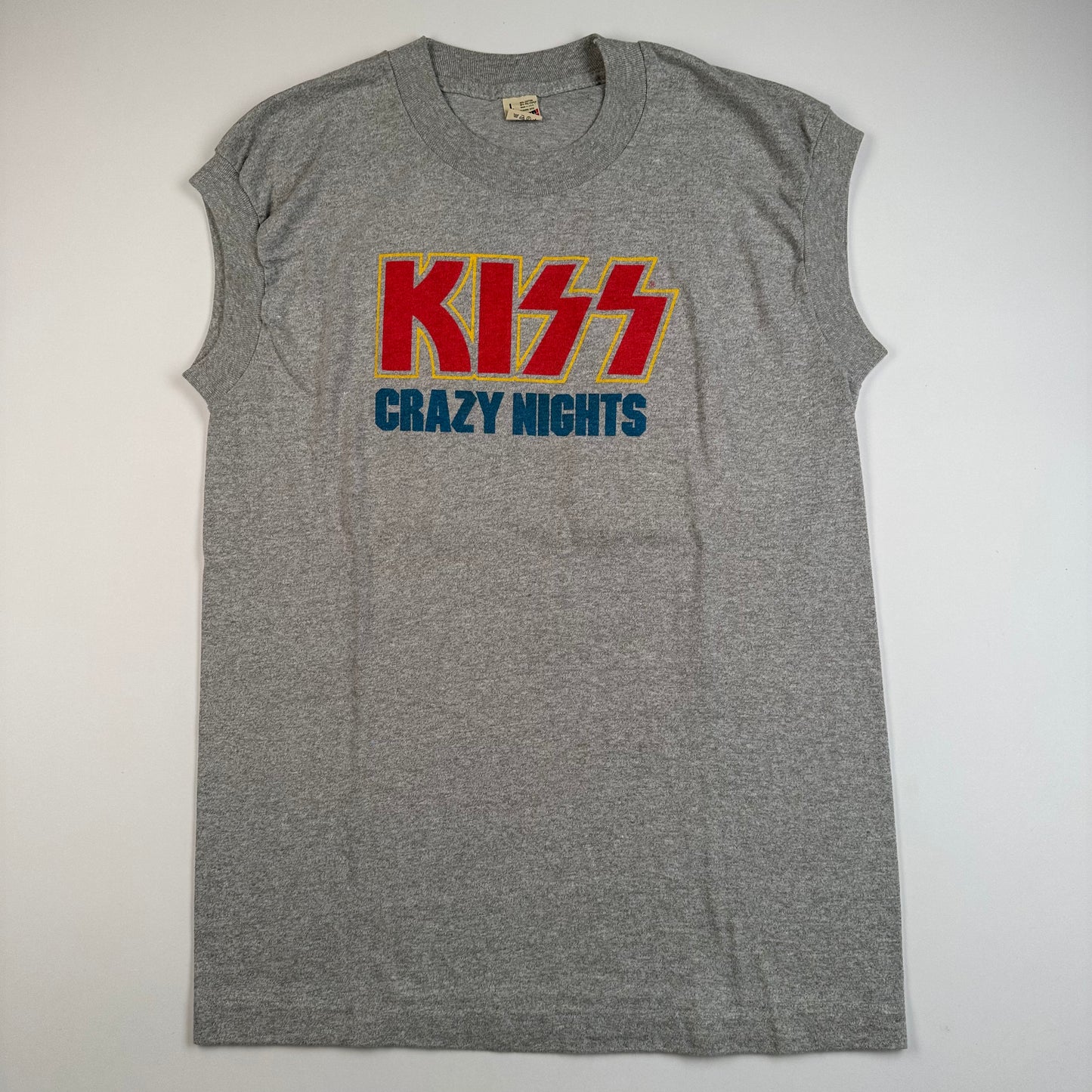 Vintage 80s Kiss Sleeveless Shirt Large Crazy Nights Aug 8th