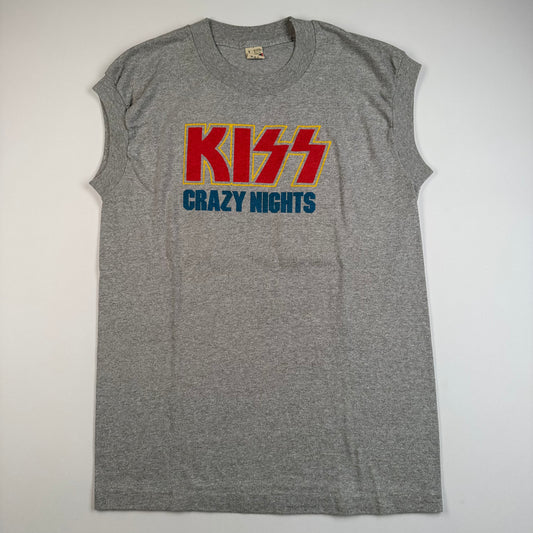 Vintage 80s Kiss Sleeveless Shirt Large Crazy Nights Aug 8th