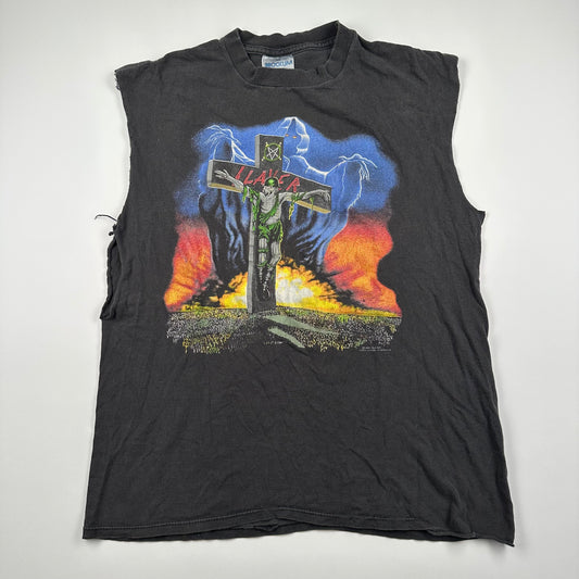 Vintage 1991 Slayer Sleeveless Shirt LargeTouring In The Abyss